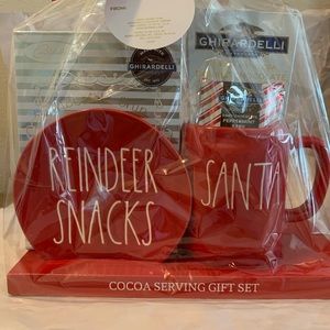 Rae Dunn reindeer snacks and Santa mug gift set